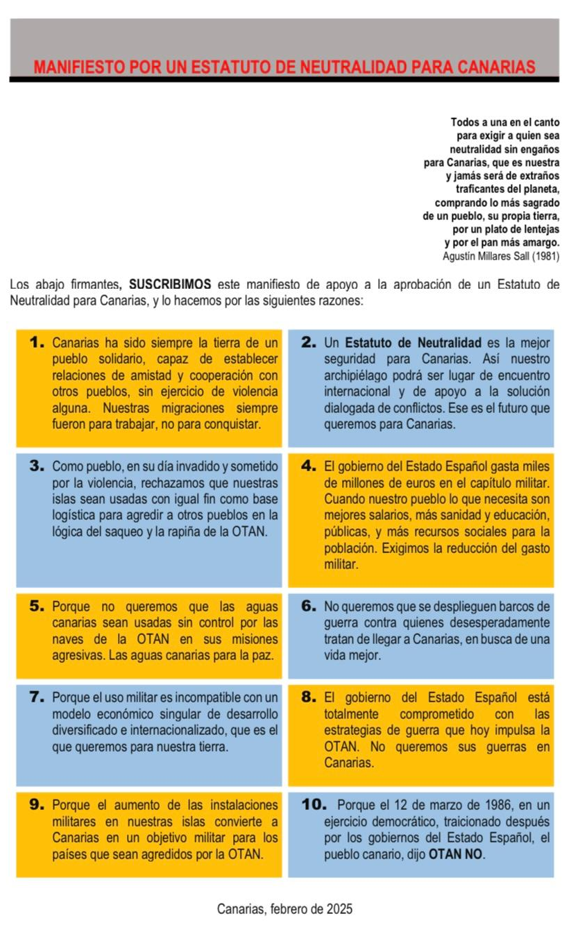 MANIFIESTO NEUTRALIDAD CANARIAS