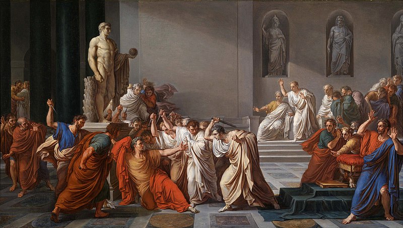 LOS IDUS DE MARZO - MUERTE DE CESAR, VINCENZO CAMUCCINI 1805 GALERIA NACIONAL DE ARTE MODERNO ROMA