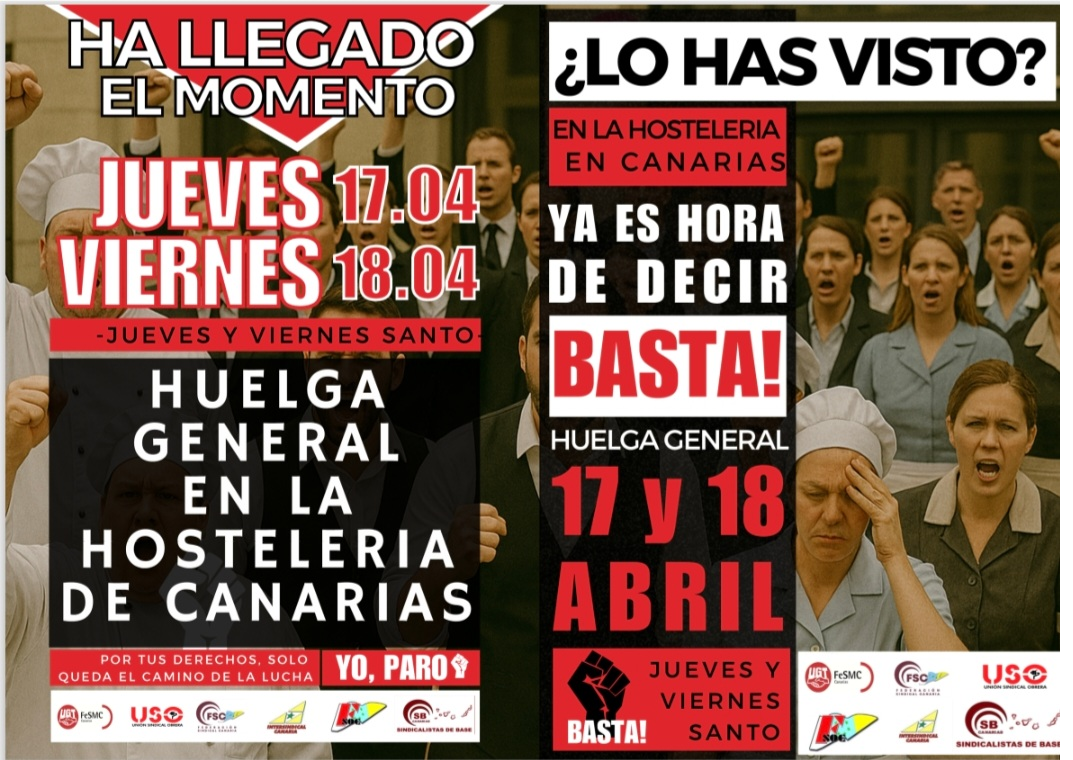 HUELGA HOSTELERÍA CANARIAS ABRIL 2025