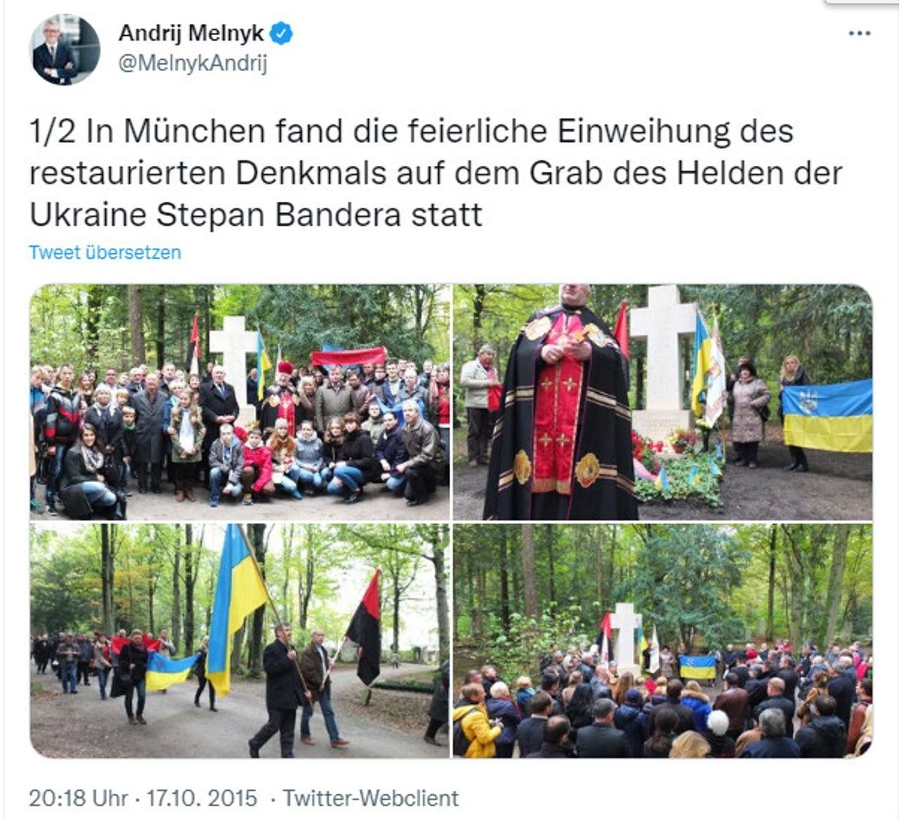 ANDRIJ MELNYK VISITA CON MILITANTES ULTRA LA TUMBA DE BANDERA EN MUNICH