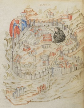 Mapa medieval Roma como viuda