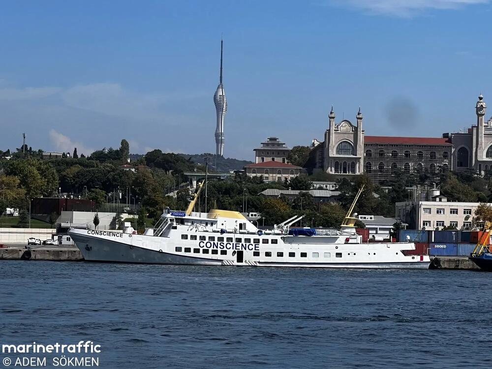Flotilla de la Libertad. Barco Conscience. FREEDOM FLOTILLA COALITION.
