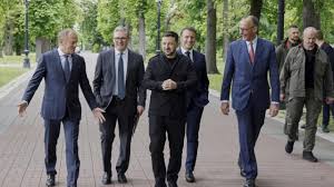 MACRON STARMER MERZ TUSK CON ZELENSKY EN KIEV