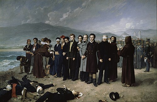 Fusilamiento de Torrijos y sus compañeros en las playas de Málaga, Antonio Gisbert Pérez, 1888