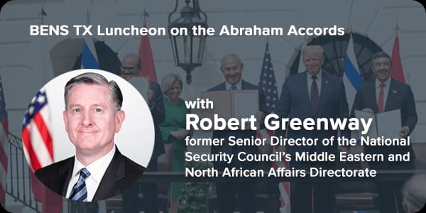 El autor del artículo propagandístico, Robert Greenway fue asesor de seguridad nacional para Medio Oriente y África bajo la administración de Donald Trump y actual director ejecutivo de los acuerdos de Abraham