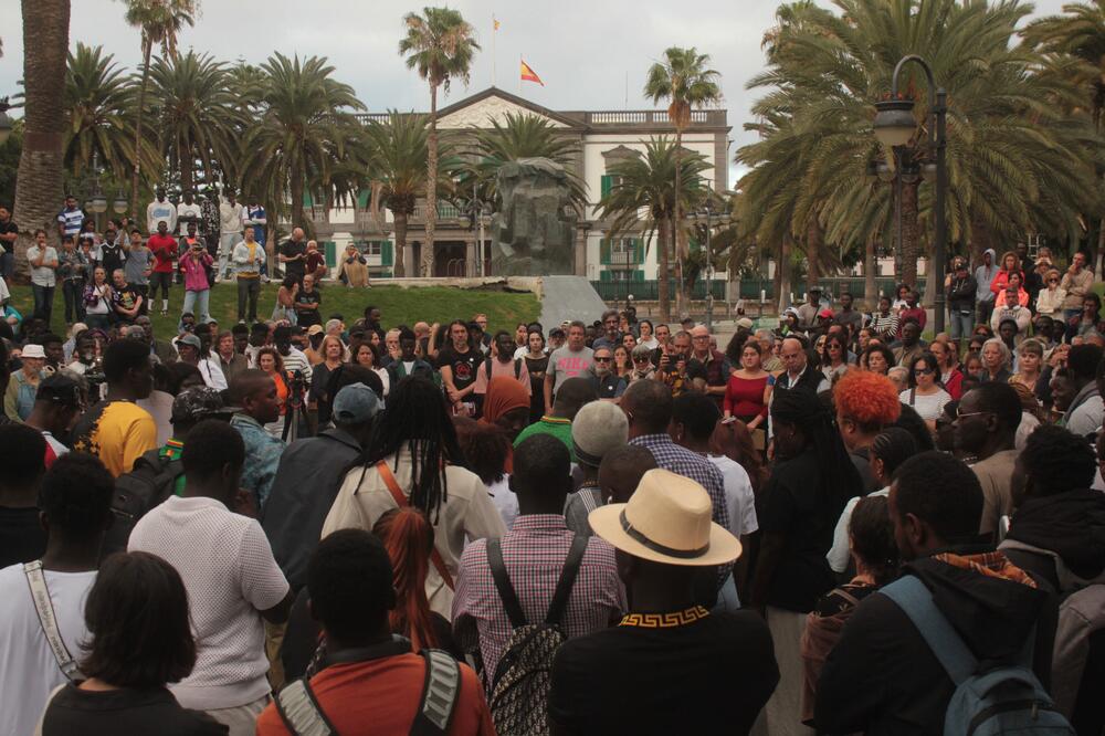 Concentración contra el asesinado de Abdoulie Bah, el pasado 22 de mayo en Las Palmas de Gran Canaria. Christian Martínez