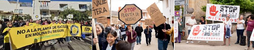 MOVILIZACIONES CONTRA PLAGAS DE BIOGAS POR TODO EL TERRITORIO ESPAÑOL