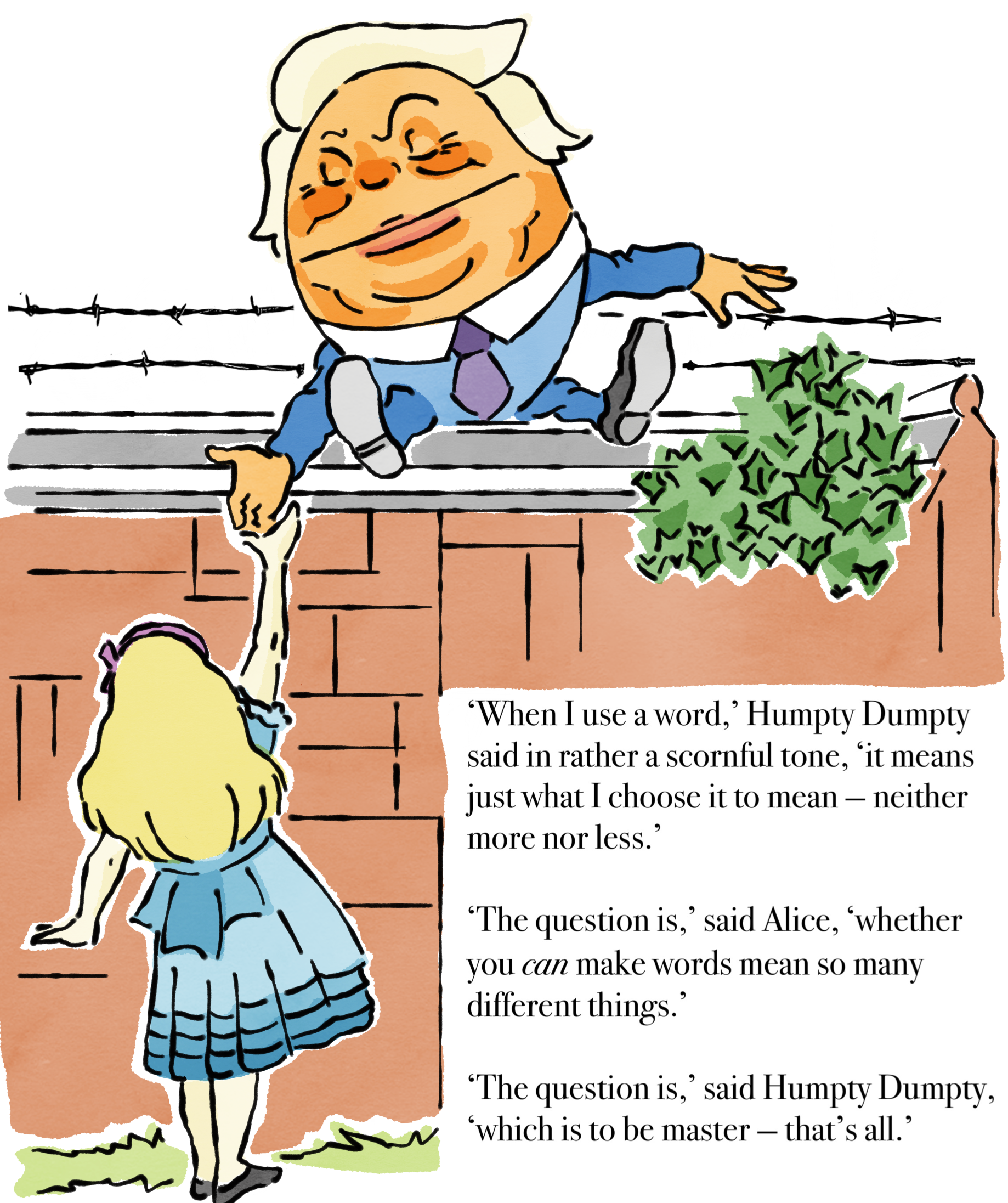Trump como Humpty Dumpty de la paz