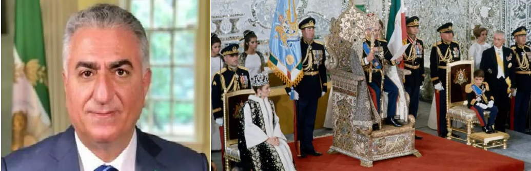 REZA PAHLAVI, EN UNA FOTO ACTUAL Y, CON 10 AÑOS, A LA IZQUIERDA DE SU PADRE EL SHA MOHAMED REZA PAHLAVI