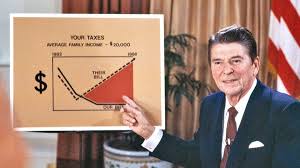 RONALD REAGAN TRICKLE-FLOW ECONOMY