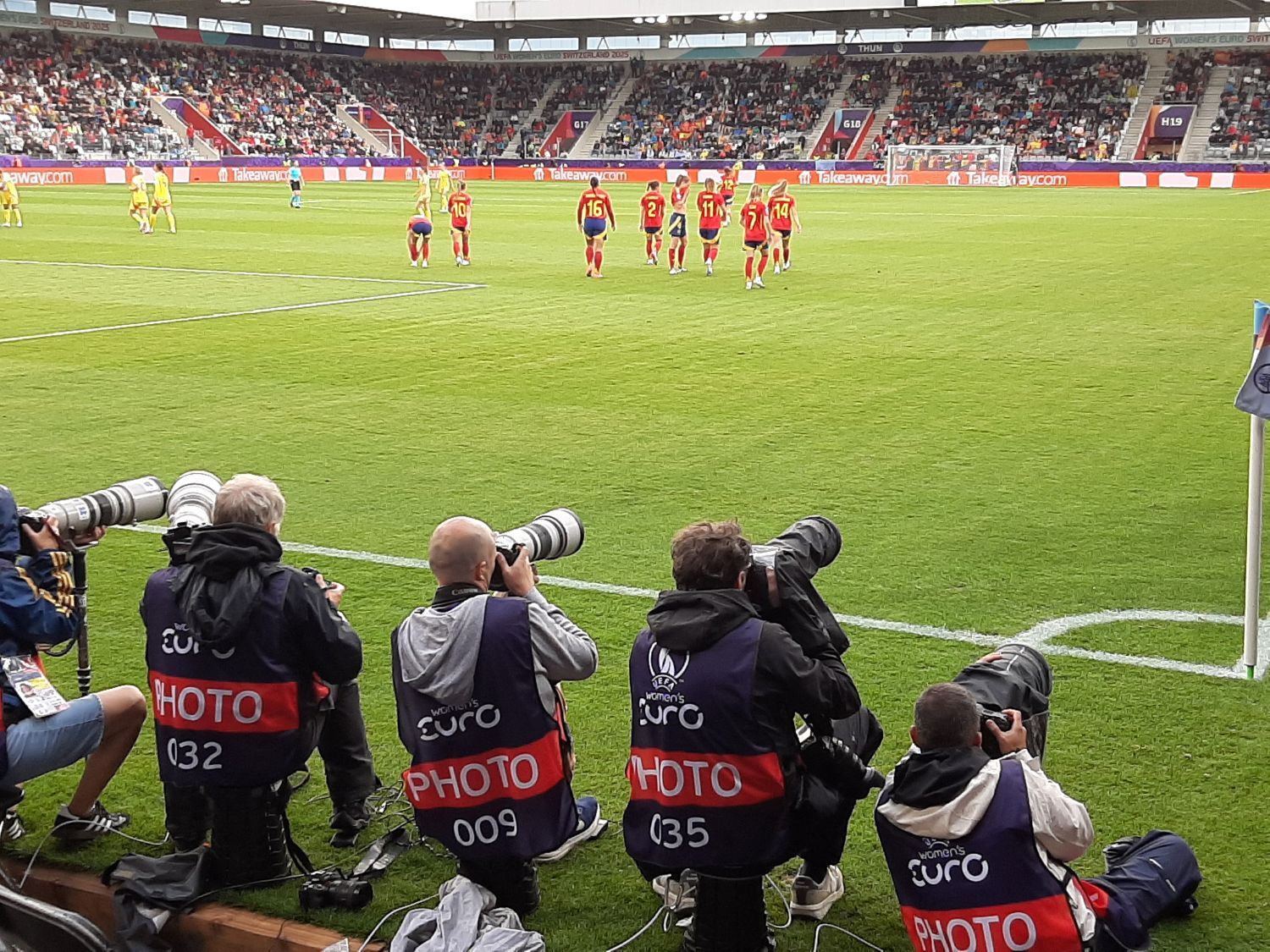 España venció 6 a 2 a Bélgica el  7 de julio en Thun, se clasificó para cuartos de final y se proyecta como una serie candidata al título. Foto Sergio Ferrari