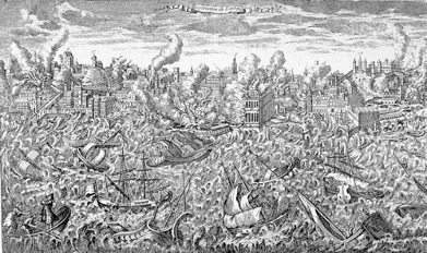 Grabado Terremoto de Lisboa