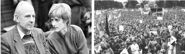 BASTAIN Y KELLY Y UNA MANIFESTACIÓN CONTRA OTAN EN BONN, AÑOS 80