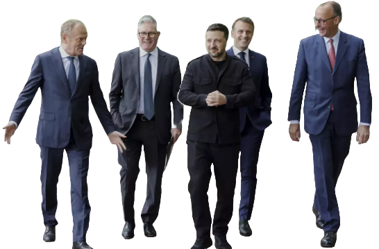 MACRON STARMER MERZ TUSK ZELENSKI PERFIL