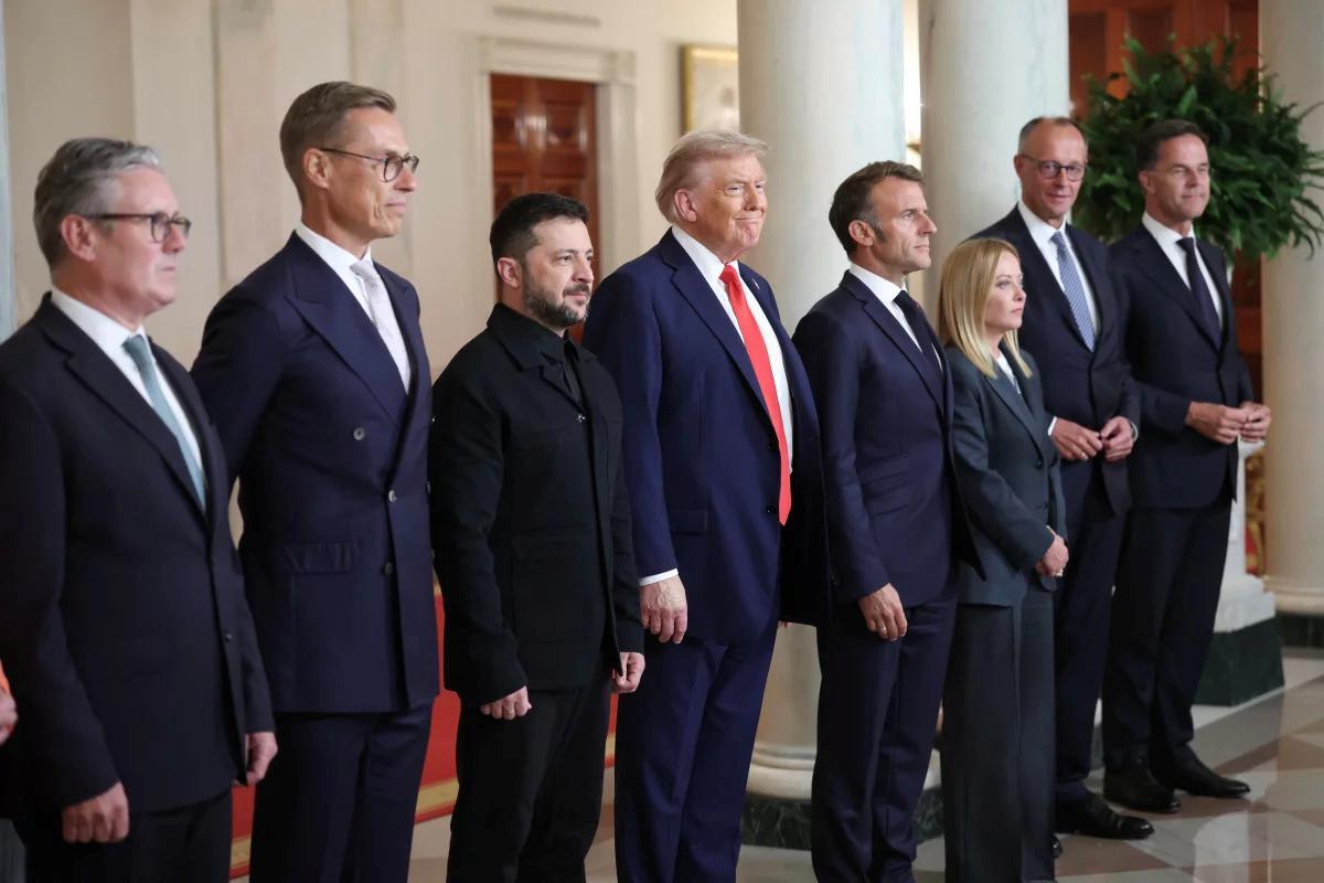 STARMER STUBB ZELENSKI TRUMP MACRON MELONI MERZ RUTTE