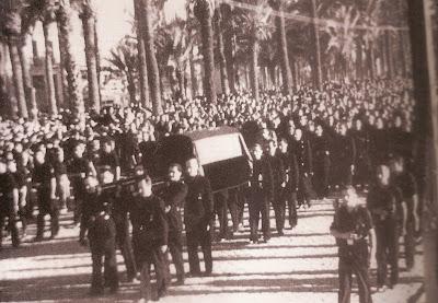 TRASLADO DEL CADAVER DE "EL AUSENTE " DESDE ALICANTE, 1939