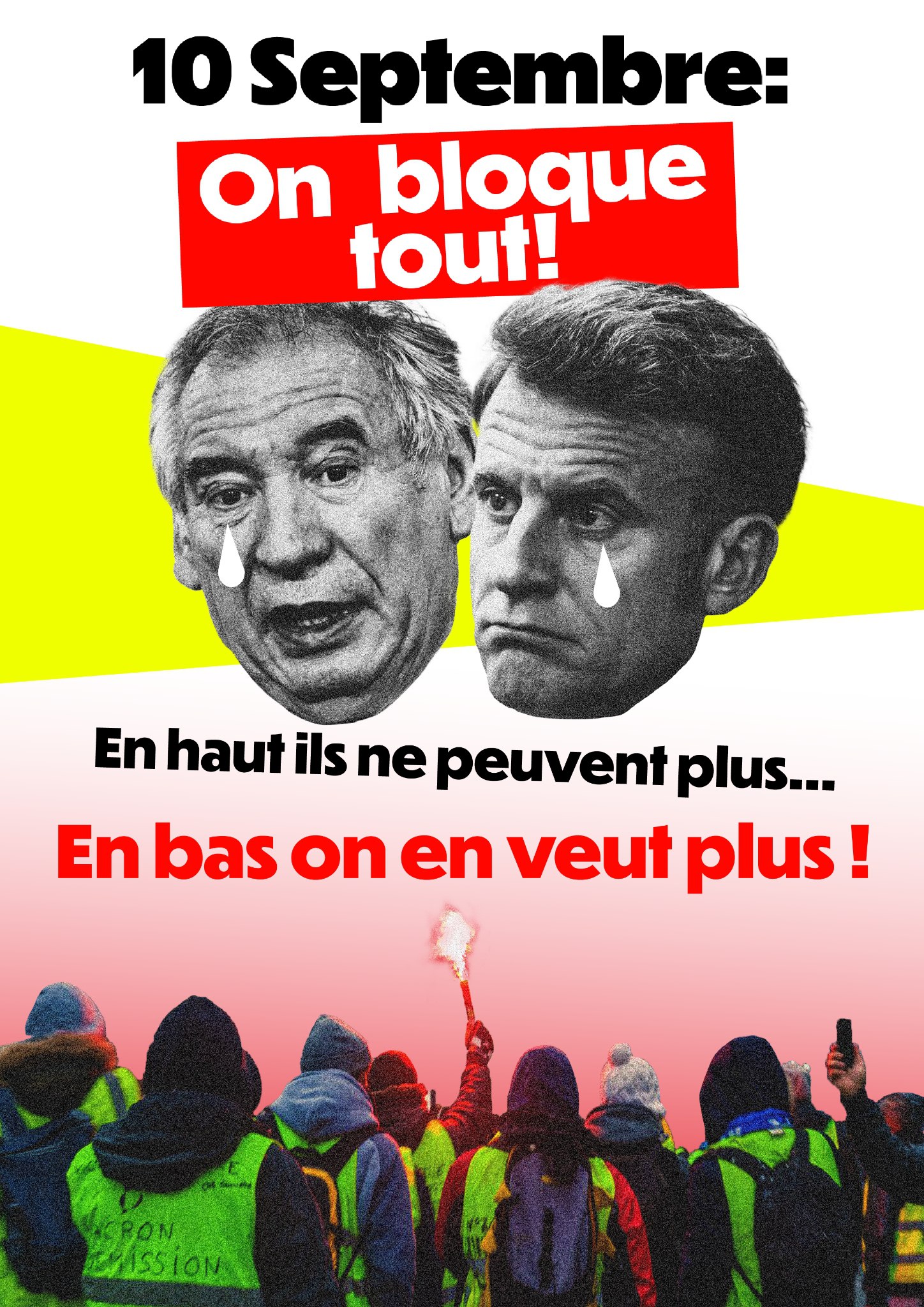 FRANCIA BLOQUEAMOS TODO ARRIBA, NO PUEDEN MÁS, ABAJO NO QUEREMOS MÁS