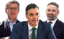 SÁNCHEZ, MUY CÓMODO, ENTRE FEIJÓO Y ABASCAL