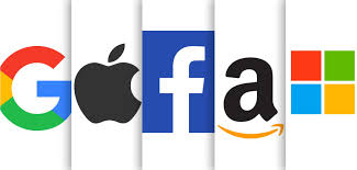 GAFAM Google (Alphabet), Apple, Facebook (Meta), Amazon y Microsoft