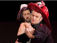 MACRON Y ZELENSKI INTERPRETAN LA CANTANTE CALVA