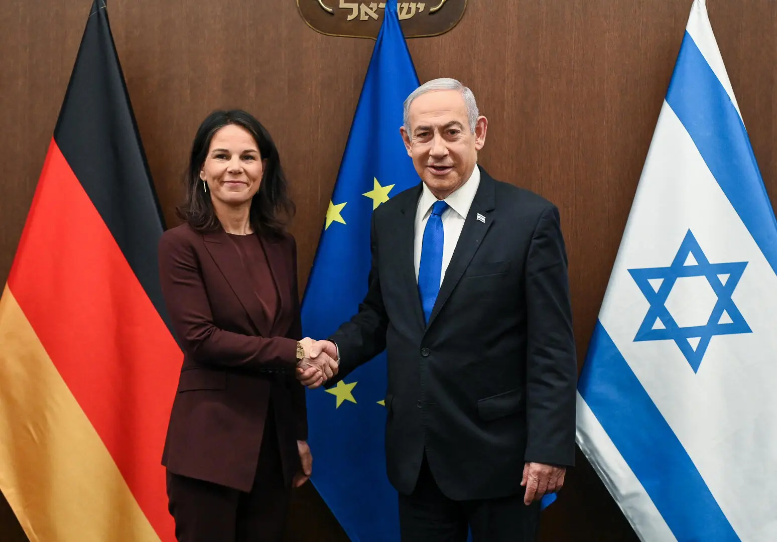 La exministra de Exteriores alemana y nueva presidenta de la ONU, Annalena Baerbock, junto al presidente de Israel, Benjamin Netanyahu - Maayan Toaf/Israel Gpo / Zuma Press / ContactoPhoto