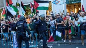 VIOLENCIA POLICIAL CONTRA MANIFESTANTES CONTRA ISRAEL  TELECINCO