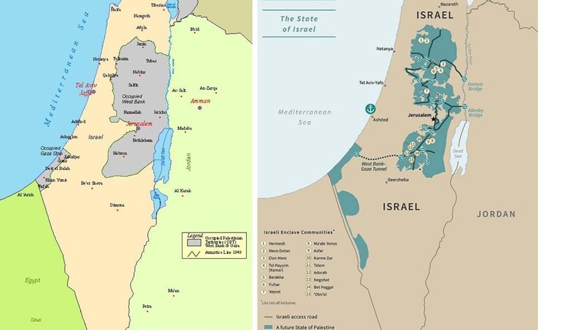 PALESTINA - Ocupación israelí tras 1967. Propuesta de Estado palestino diseñada por la primera Administración Trump