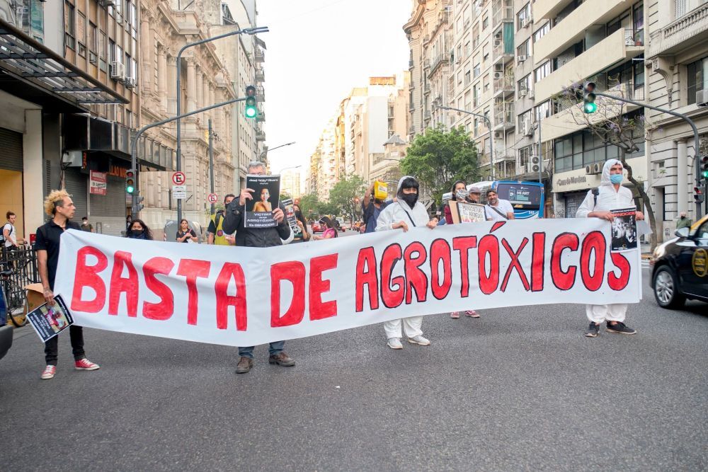 Protesta contra pesticidas. Foto Salud con Lupa.
