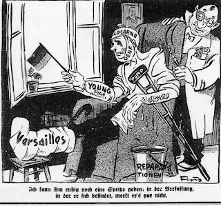 ALEMANIA, DEUDORA, caricatura alemana 1929 ALEMANIA TIENE UNA LARGA TRAYECTORIA DE IMPAGO DE SUS DEUDAS