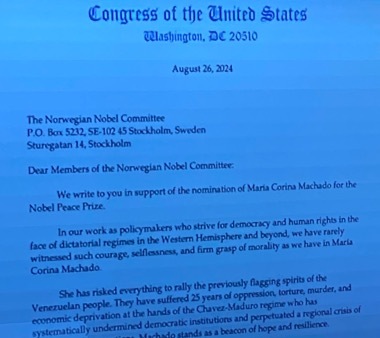 Carta de republicanos USA al comité Nobel