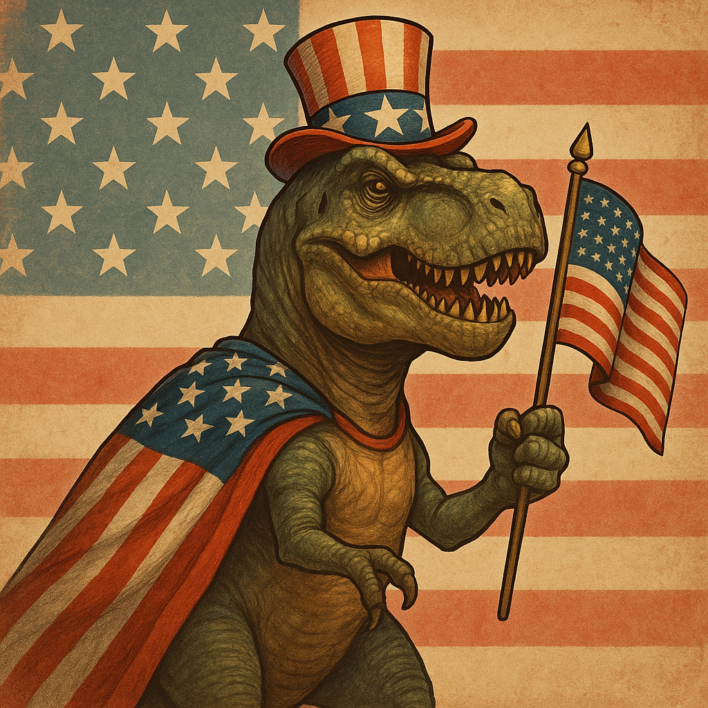 UN  DINOSAURIO LLAMADO EEUU, POR ChatGPT