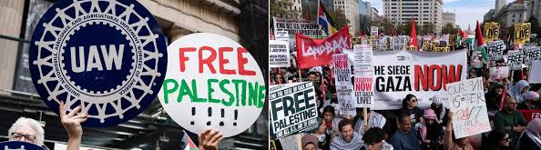 SOLIDARIAS MANIFESTACIONES SINDICALES POR PALESTINA EN EEUU