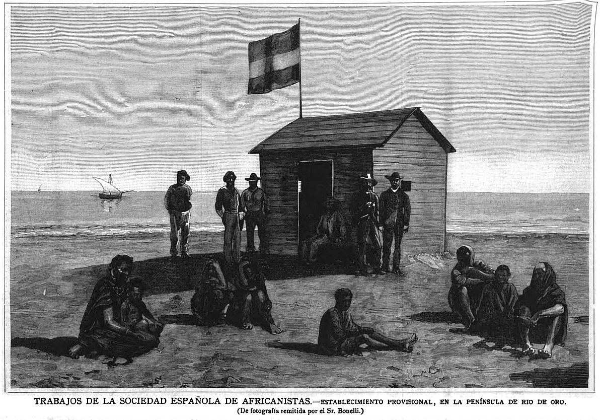 Trabajos_de_la_Sociedad_Española_de_Africanistas._Establecimiento_provisional_en_la_Península_de_Río_de_Oro._de_fotografía_remitida_por_el_señor_Bonelli