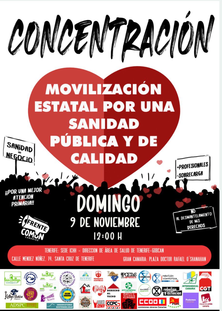 Cartel convocatorias del 9-N en Canarias