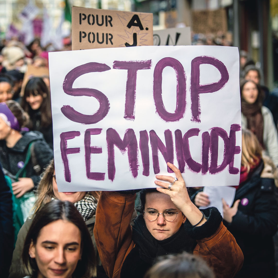 Stop los feminicidios. Slogan muy presente en las movilizaciones feministas de toda Europa. Foto Solidarités CH