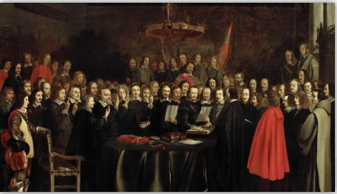 PAZ DE WESTFALIA - TRATADO DE MÜNSTER 1648 - POR CLAUDE JACQUAND, 1837