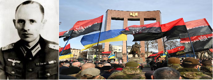 LOS HOMENAJES AL NAZI BANDERA EN UCRANIA SON CONSTANTES