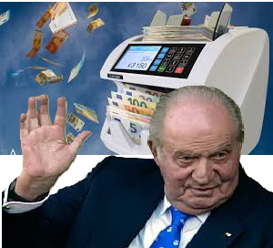JUAN CARLOS EL BRIBÓN, CON LA MÁQUINA DE CONTAR DINERO QUE ASOMBRARA A CORINNA