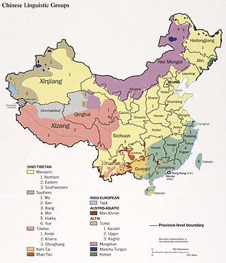 MAPA DE LENGUAS DE CHINA