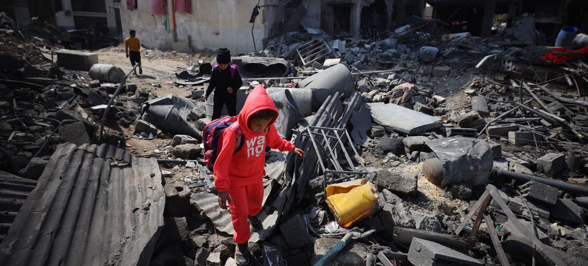 UNICEF propone una agenda para apoyar a la infancia en situaciones de guerra, como aquí en Palestina. Foto. UNICEF