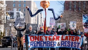 manifestación anti-Trump por America Libre