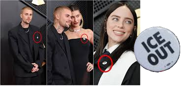 EN LOS GRAMMY, LA MAYORÍA LUCÍA EL PIN ICE OUT