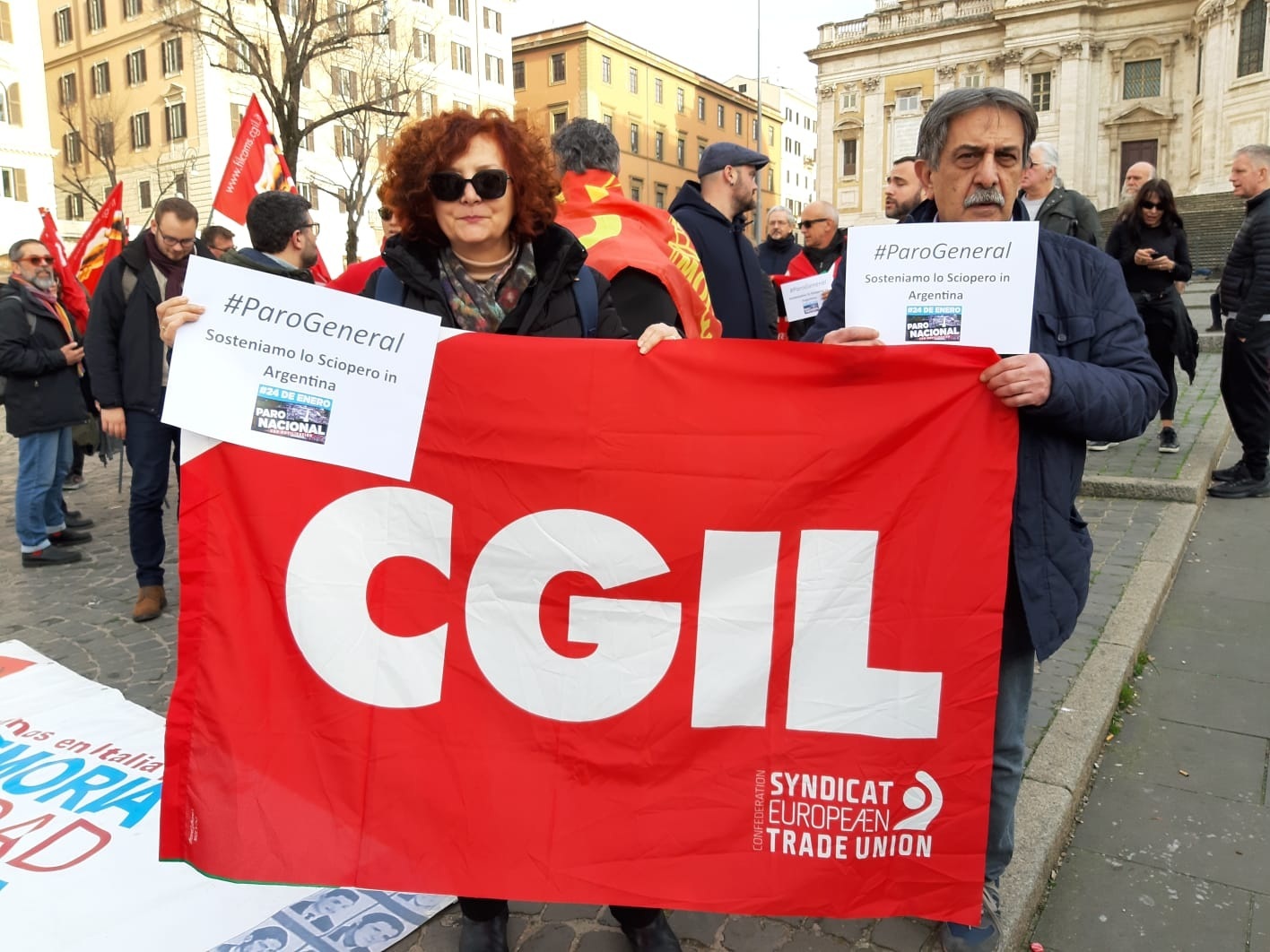 Solidaridad italiana con la huelga nacional del 24 de enero de 2024 en Argentina