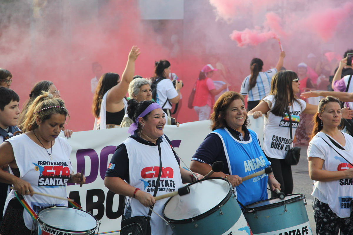 Manifestación en Santa Fe, Argentina, en el marco de la jornada del Día internaconal de las Mujeres Foto José Cettour