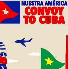 Uno de los afiches del Convoy Nuestra América que llegó a Cuba en la segunda quincena de marzo de 2026
