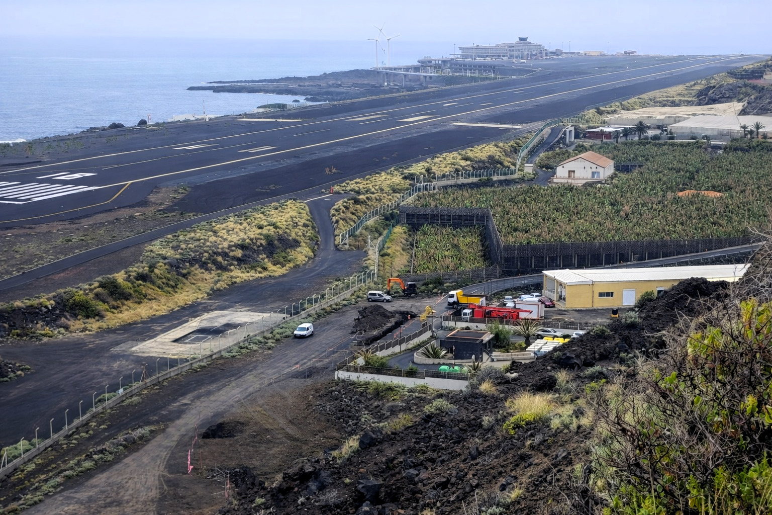 Zona donde se ejecutan trabajos para la desaladora en Breña Baja AGUA PARA LA PALMA