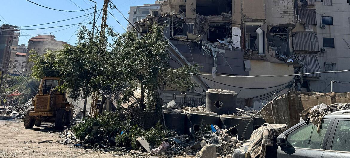Haret Hreik en el sur de Beirut, Líbano es testigo del impacto de los bombardeos israelíes. Foto Ramzi Haidar_UNICEF